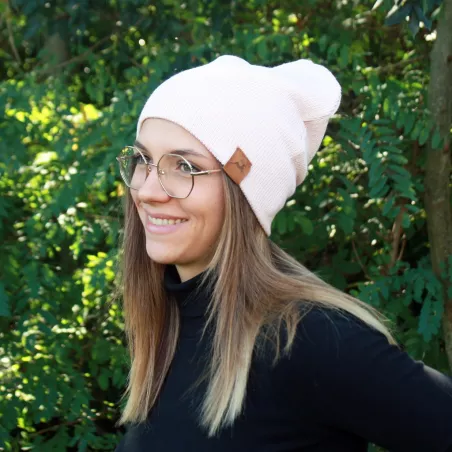 Bonnet couleur beige avec ou sans revers fabriqué en France