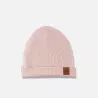 Bonnet couleur rose poudré avec ou sans revers fabriqué en France