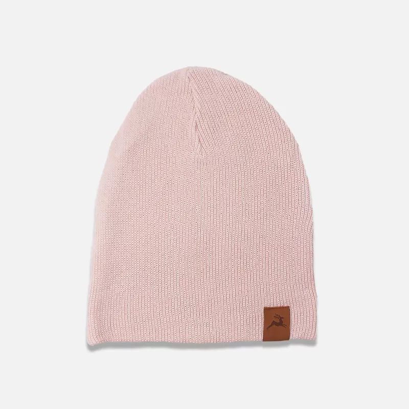 Bonnet couleur rose poudré avec ou sans revers fabriqué en France