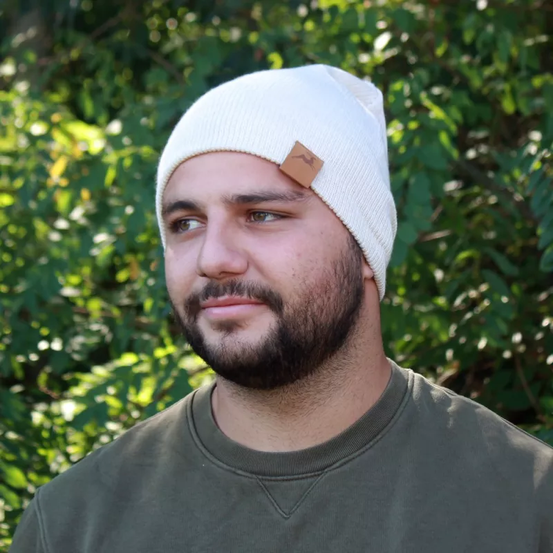 Bonnet couleur beige avec ou sans revers fabriqué en France