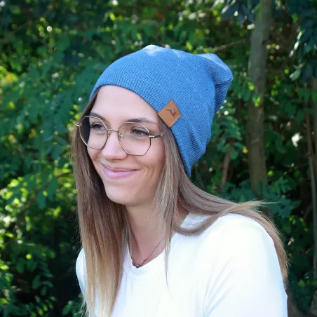 Bonnet couleur bleu indigo avec et sans revers fabriqué en France