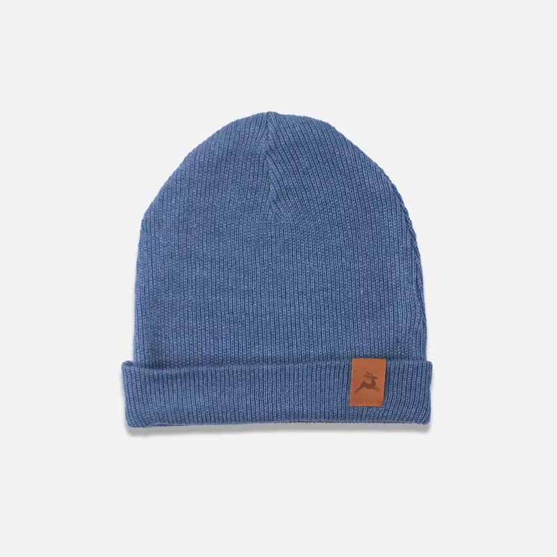 Bonnet couleur bleu indigo avec et sans revers fabriqué en France