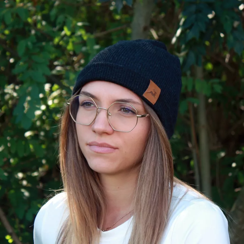 Bonnet couleur gris anthracite avec ou sans revers fabriqué en France