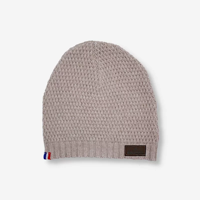 Bonnet beige sans revers fabriqué en France