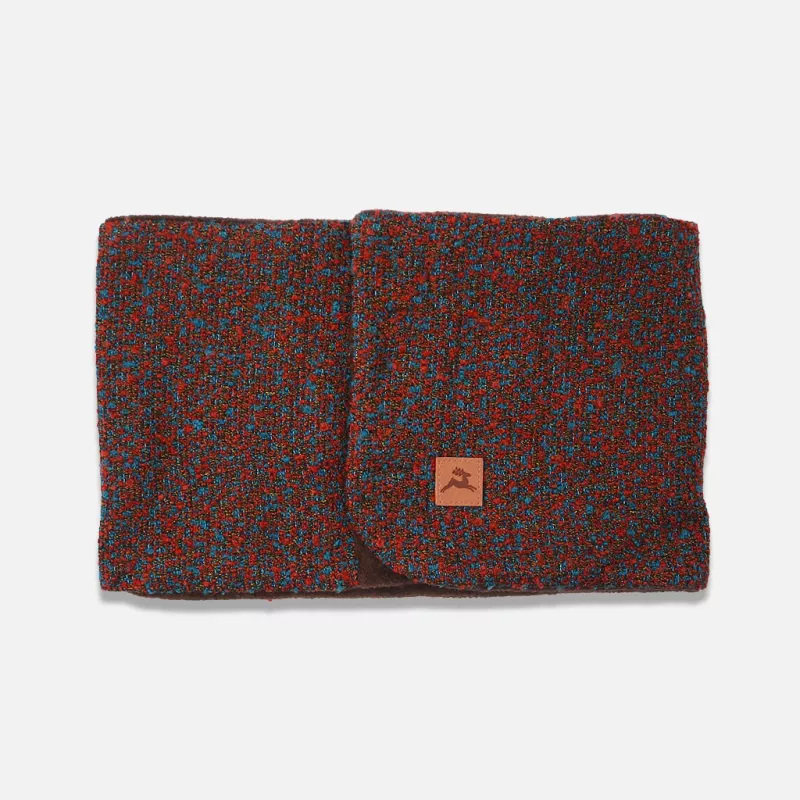 Tour de cou aimanté en tissu chamaré marron rouge et bleu