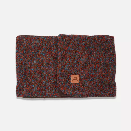 Tour de cou aimanté en tissu chamaré marron rouge et bleu