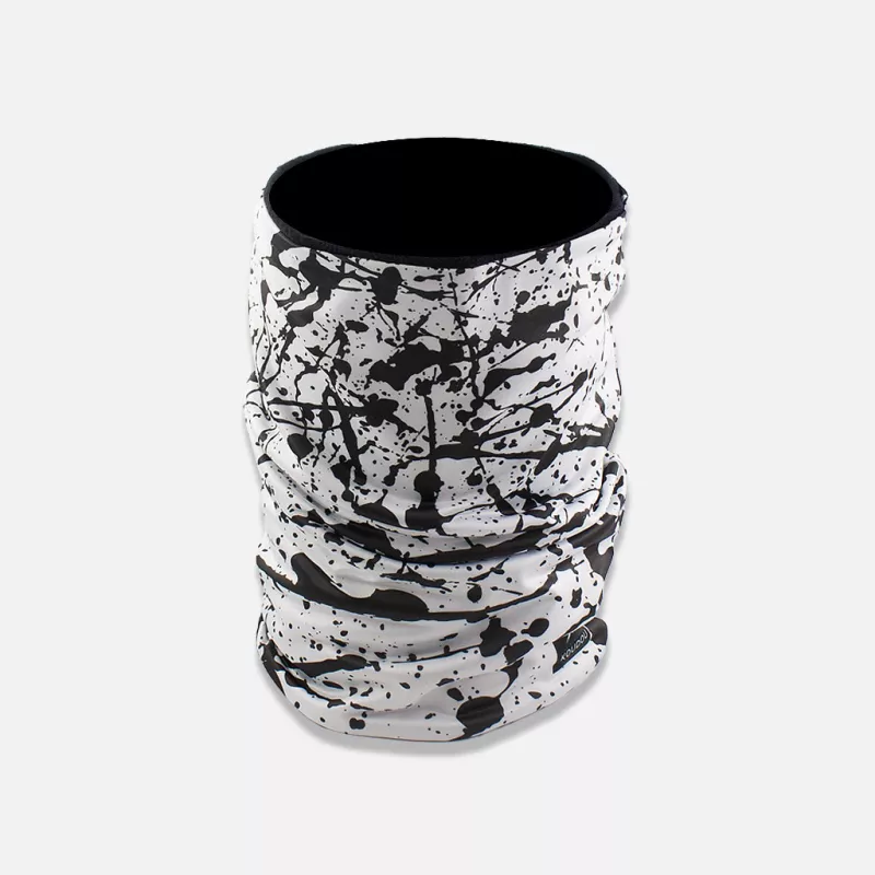 Tour de cou technique grand froid décor peinture noir sur fond blanc