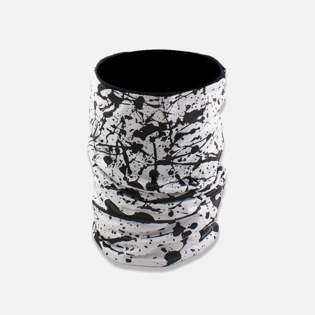 Tour de cou technique grand froid décor peinture noir sur fond blanc