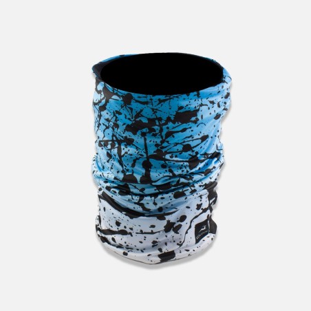 Tour de cou technique grand froid décor peinture noir sur fond bleu dégradé