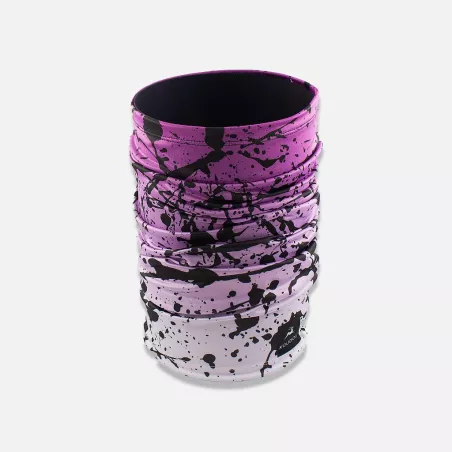 Tour de cou technique décor peinture noir sur fond fushia dégradé