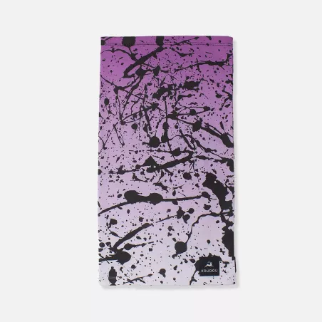 Tour de cou technique décor peinture noir sur fond fushia dégradé