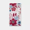 Tour de cou technique motif floral bordeaux et bleu