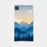 Tour de cou technique motif montagne turquoise levé de soleil