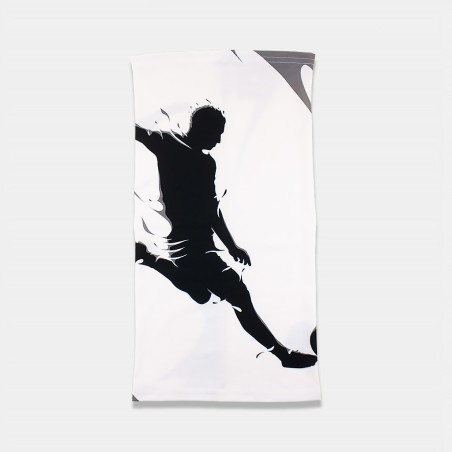 Tour de cou technique motif foot gris et noir