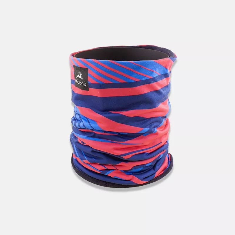 Tour de cou technique grand froid design bleu et rose