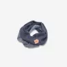 Foulard vrillé en tissu couleur bleu et gris