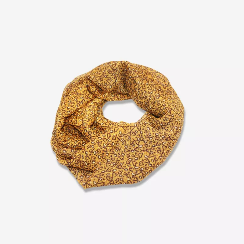Foulard vrillé jaune et marron pour femme
