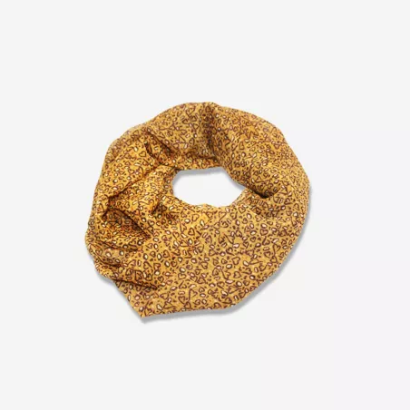 Foulard vrillé jaune et marron pour femme