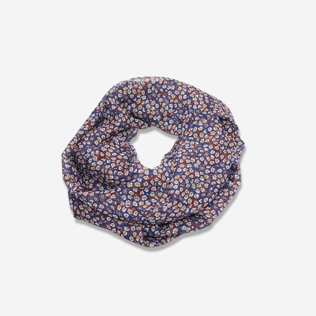 Foulard vrillé couleur bleu et bordeaux pour femme