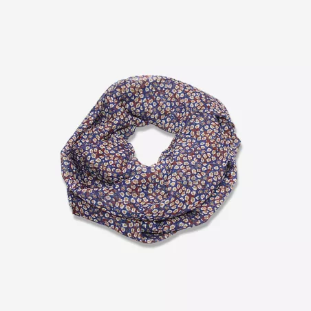 Foulard vrillé couleur bleu et bordeaux pour femme