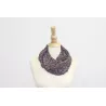 Foulard vrillé couleur bleu et bordeaux pour femme