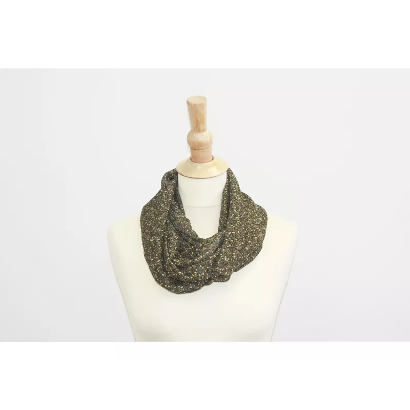 Foulard vrillé imprimé couleur kaki et marron