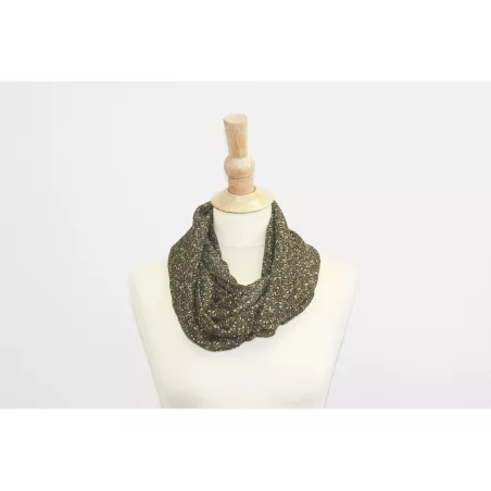 Foulard vrillé imprimé couleur kaki et marron