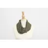 Foulard vrillé imprimé couleur kaki et marron