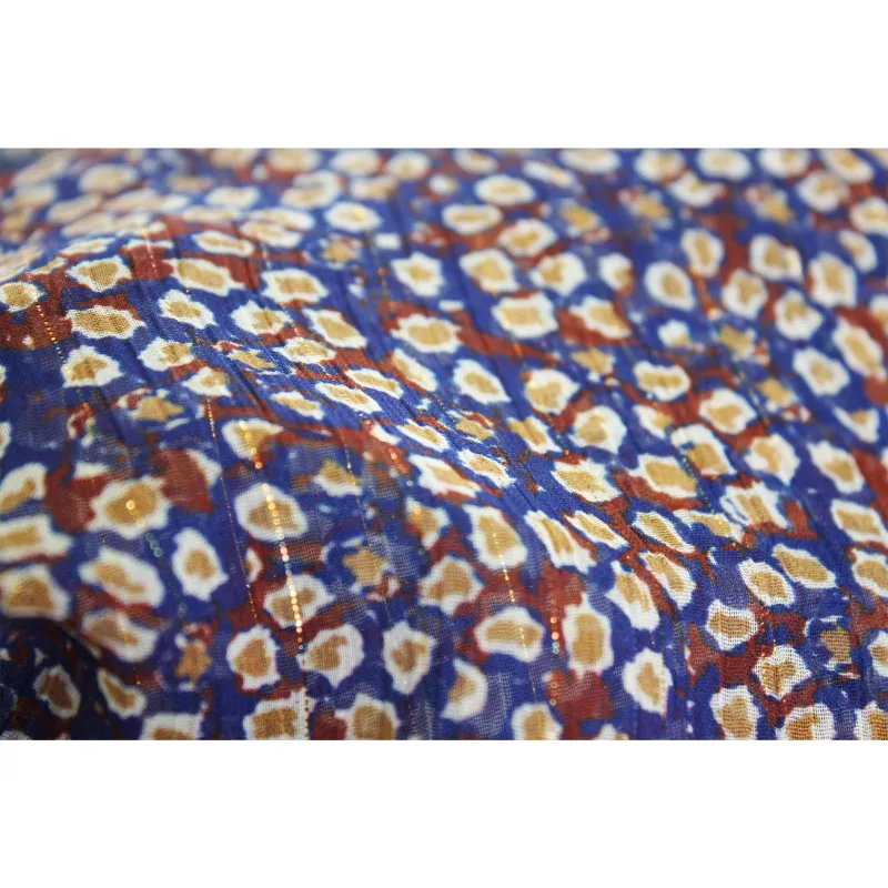 Foulard vrillé couleur bleu et bordeaux pour femme