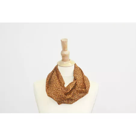 Foulard vrillé jaune et marron pour femme