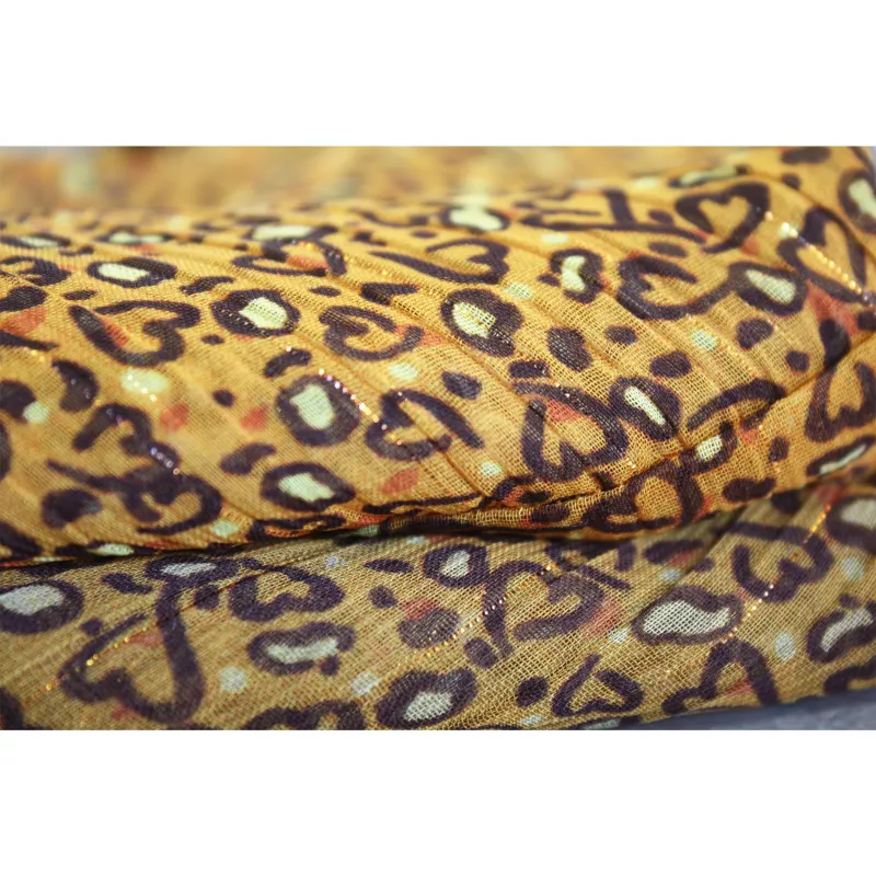 Foulard vrillé jaune et marron pour femme