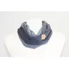 Foulard vrillé en tissu couleur bleu et gris